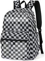 Checkered Mesh Backpack for Girls, Kids