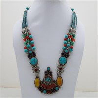 Tibet Natural Stone Tribal Queen Royal Necklace