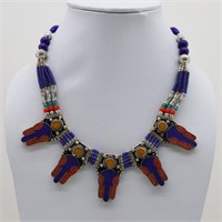 Tibet Natural Stone Tribal Queen Royal Necklace