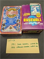 91 & 92 Unopened Baseball Trading Cards