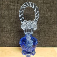 Blue Glass Parfume Bottle With Stopper