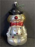 Glass ornament Christmas snowman/clown