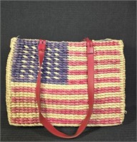 Patriotic Straw Tote Bag