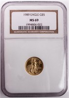 Coin 1989 Gold 1/10th Eagle NGC MS69 Gold