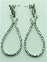 Sterling Silver, Cubic Zirconia Earrings