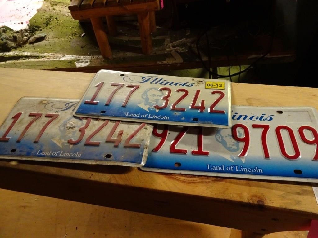 Lot of 3 Illinois License Plates