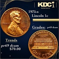 Proof 1975-s Lincoln Cent 1c Grades GEM++ Proof De