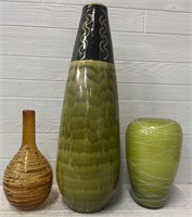 (3) Decorative Glass Vases