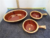 HULL BROWN DRIP POTTERY BOWLS