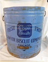 Antique large Crispo Biscuits soda cracker tin,