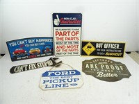 Lot of Metal Auto Car Shop Related Decorative