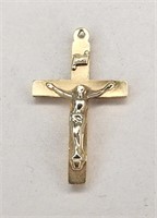 14k gold crucifix pendant, 1 1/2"l.