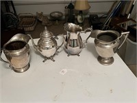 Silver Plated Pitchers and Teapot