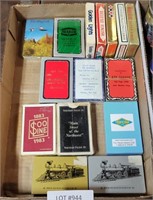 FLAT BOX OF MIXED ADVERTISING PLAYING CARDS