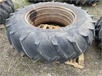 full 20.8x38 bias tire on rim
