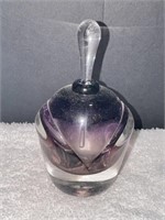 Hand Blown Purple Encased Glass Perfume Bottle