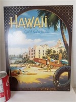 Hawaii Land of surf & sunshine tin sign