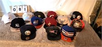 13 Hats - 11 Snapback, NY Yankees, Chicago Bulls,