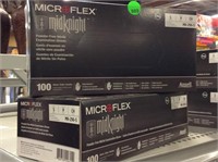 2 boxes Microflex midkniight nitrile exam gloves.