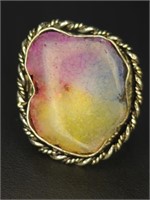 925 stamped solar agate ring size 7.25