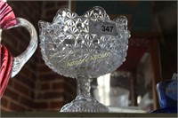 EAPG PRESSED GLASS COMPOTE - DAISY AND BUTTON
