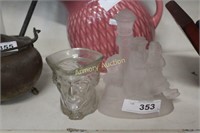 FIGURAL CREAMER - FROSTED GLASS FIGURINE