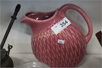 HULL QUILTED PATTERN POTTERY PITCHER WITH ICE LIP