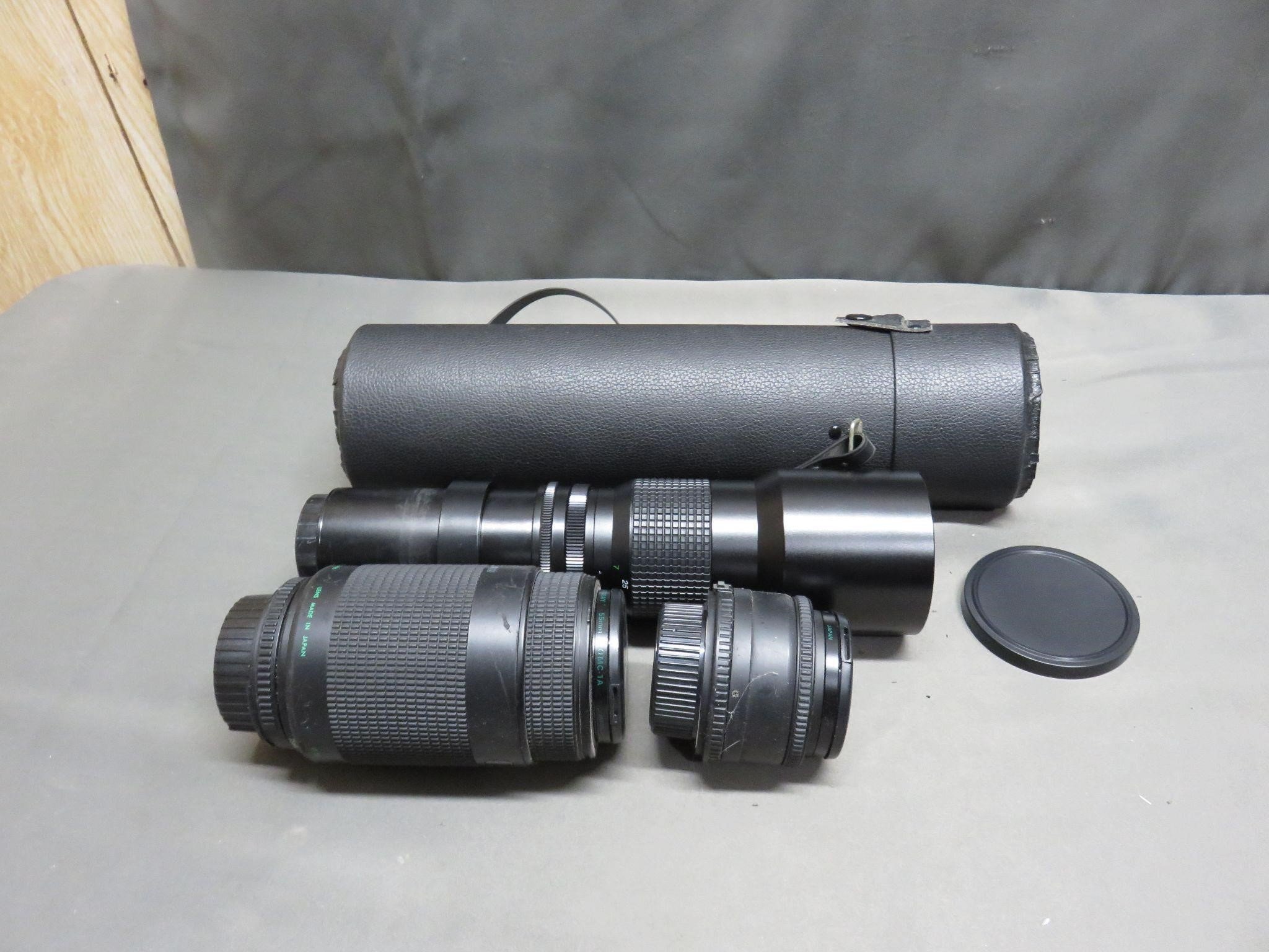 Lot of 3 Quantaray Camera Lens and Cases