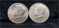 2- 1974 Kennedy Half Dollars.