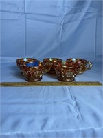 Carnival Glass Marigold Punch Cups Set Of 5