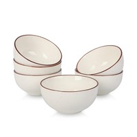 Selamica Ceramic 24 Oz Cereal Bowls Set, Deep Soup