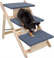 Wood Pet Stairs for Large Dogs  Foldable  3 Steps