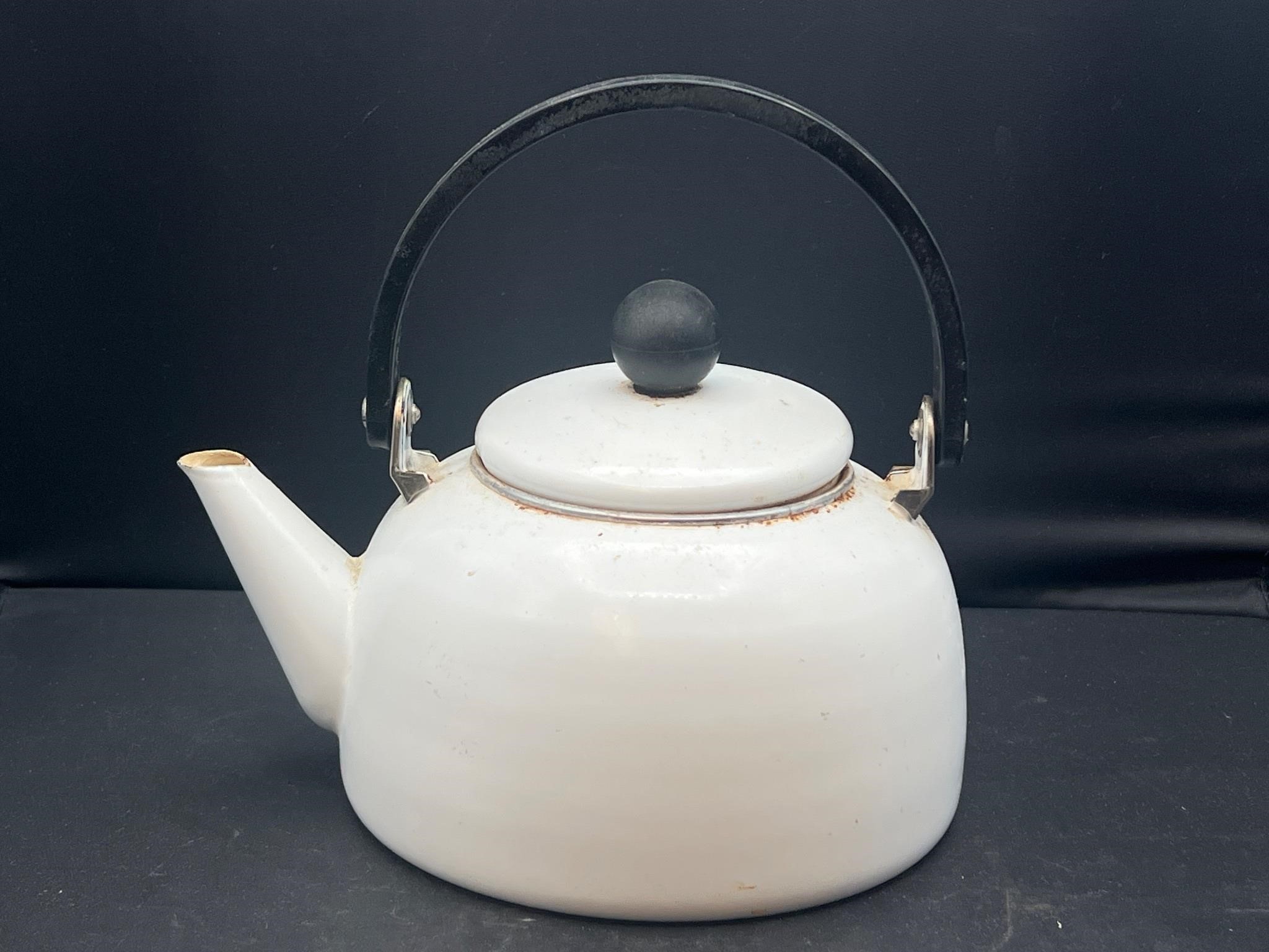 Vintage enamel tea pot