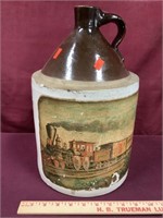 #2 Crock/Jug With Train Art Motif