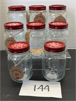 (8) holiday treat mason jars