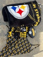 Steelers Blanket Hat apron scarf lot