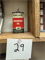 Vintage Sinclair Lead Top Household Oil Can