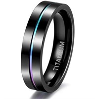 TIGRADE 5mm Rainbow Titanium Ring Unisex