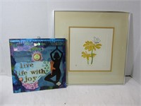 2 Framed Pictures-18"x18", 12"x12"(Daisies #41/99)