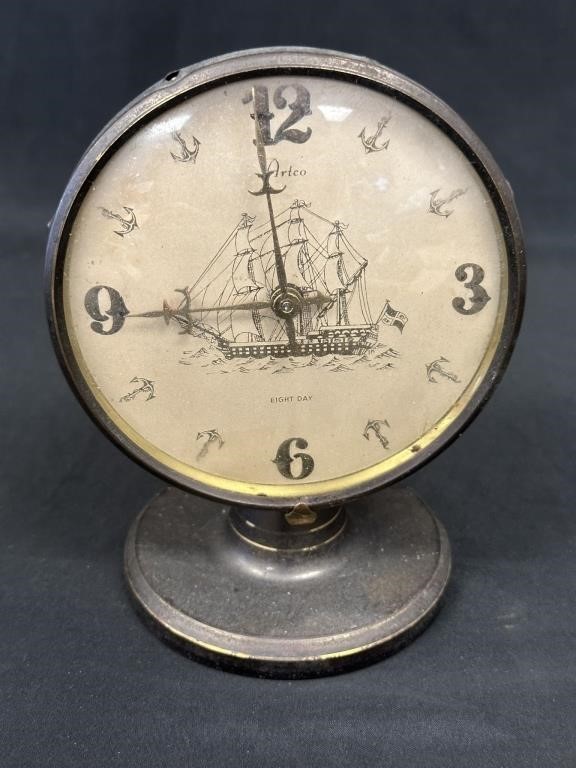 Vintage Artco Nautical Theme Alarm Clock-Untested