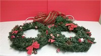 2 Christmas Wreaths & Swag