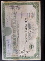 E.J Korvette, inc stock Certificate