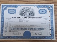 CNA financial Corp stock certificate