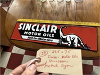 29.5x7.5 Sinclair motor oil dinosaur metal sign
