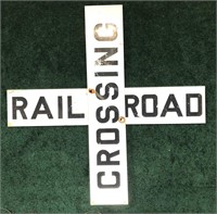 Railroad Crossing 2 pc sign, 48" x 9" each pc.