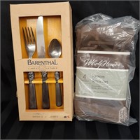 New 12 piece cutlery set and table napkins