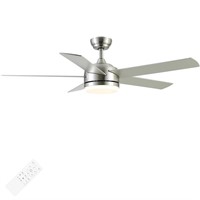 YUHAO 52 inch Brushed Nickel Ceiling Fan with Ligh