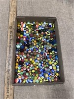 large lot of marbles with shooters