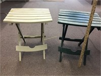 Folding vinyl patio tables