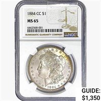 1884-CC Morgan Silver Dollar NGC MS65